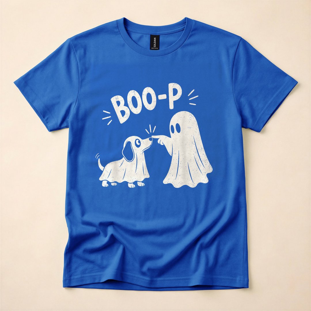 Boo Boo-p Ghost Dog Cute Halloween Dog Lover T-Shirt - photo 3