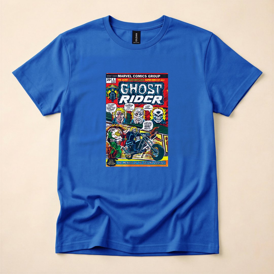 Ghost Rider #6 Vintage Comic Cover Halloween T-Shirt - photo 3