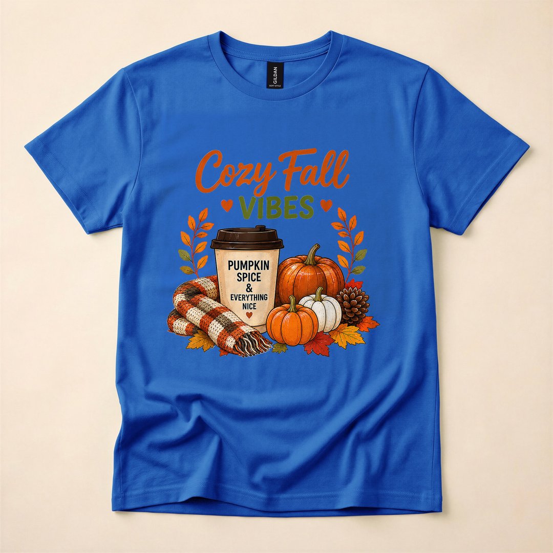 Cozy Fall Vibes Pumpkin Spice Autumn Coffee T-Shirt - photo 3