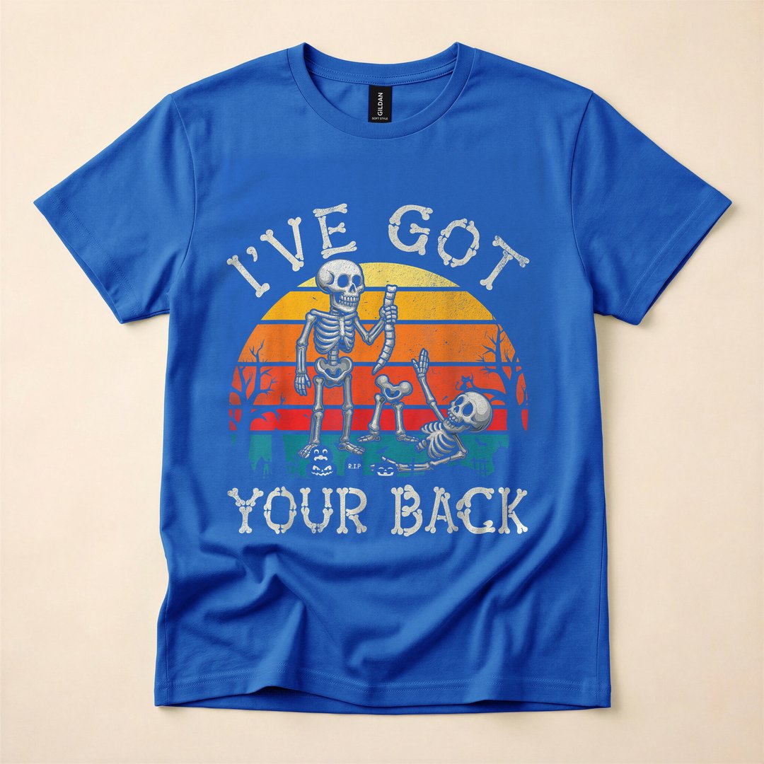 I've Got Your Back Retro Funny Skeleton Costume T-Shirt - photo 4
