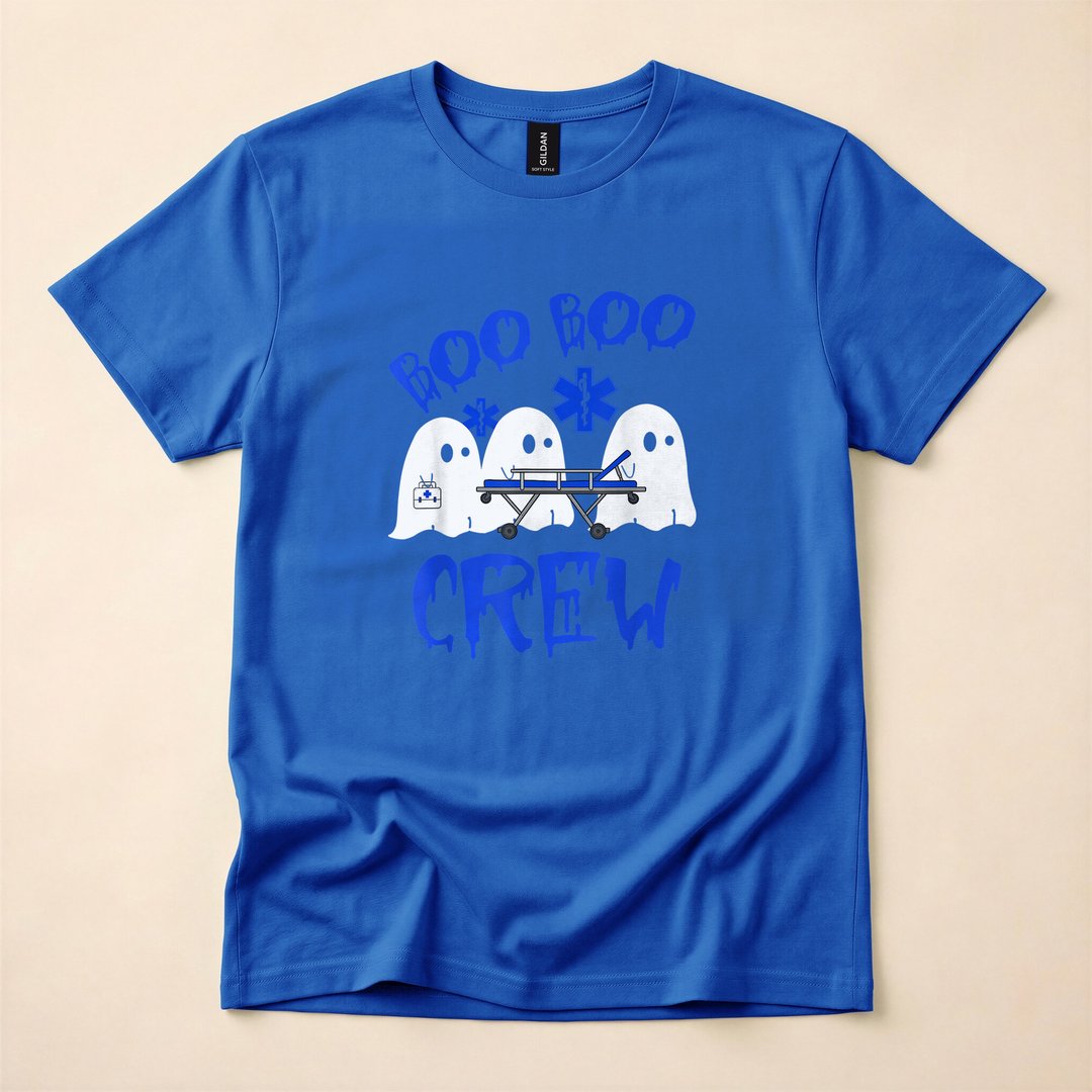 Boo Boo Crew Ghost EMS EMT Paramedic Halloween T-Shirt - photo 3