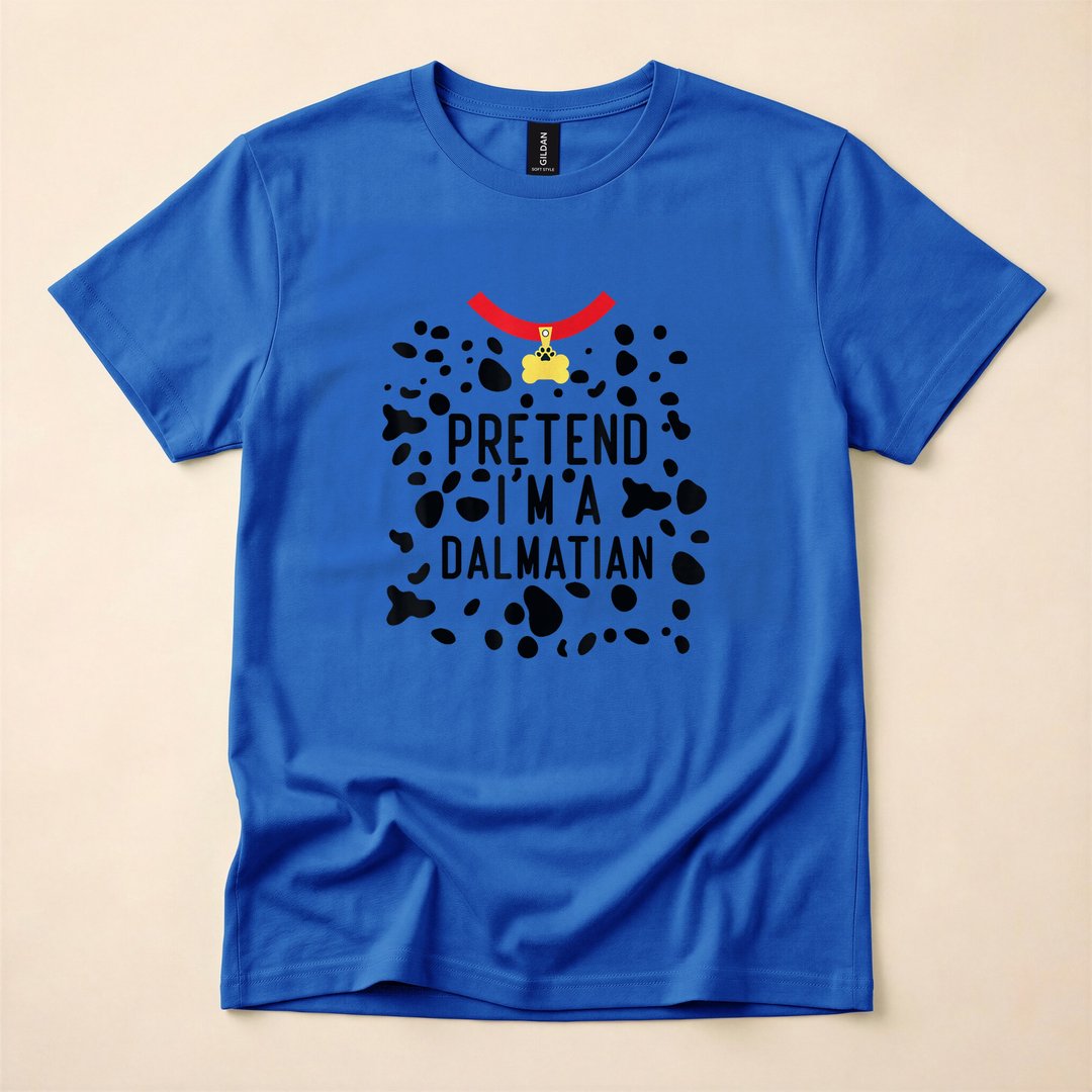 Pretend I'm a Dalmatian Lazy Halloween Costume T-Shirt - photo 4