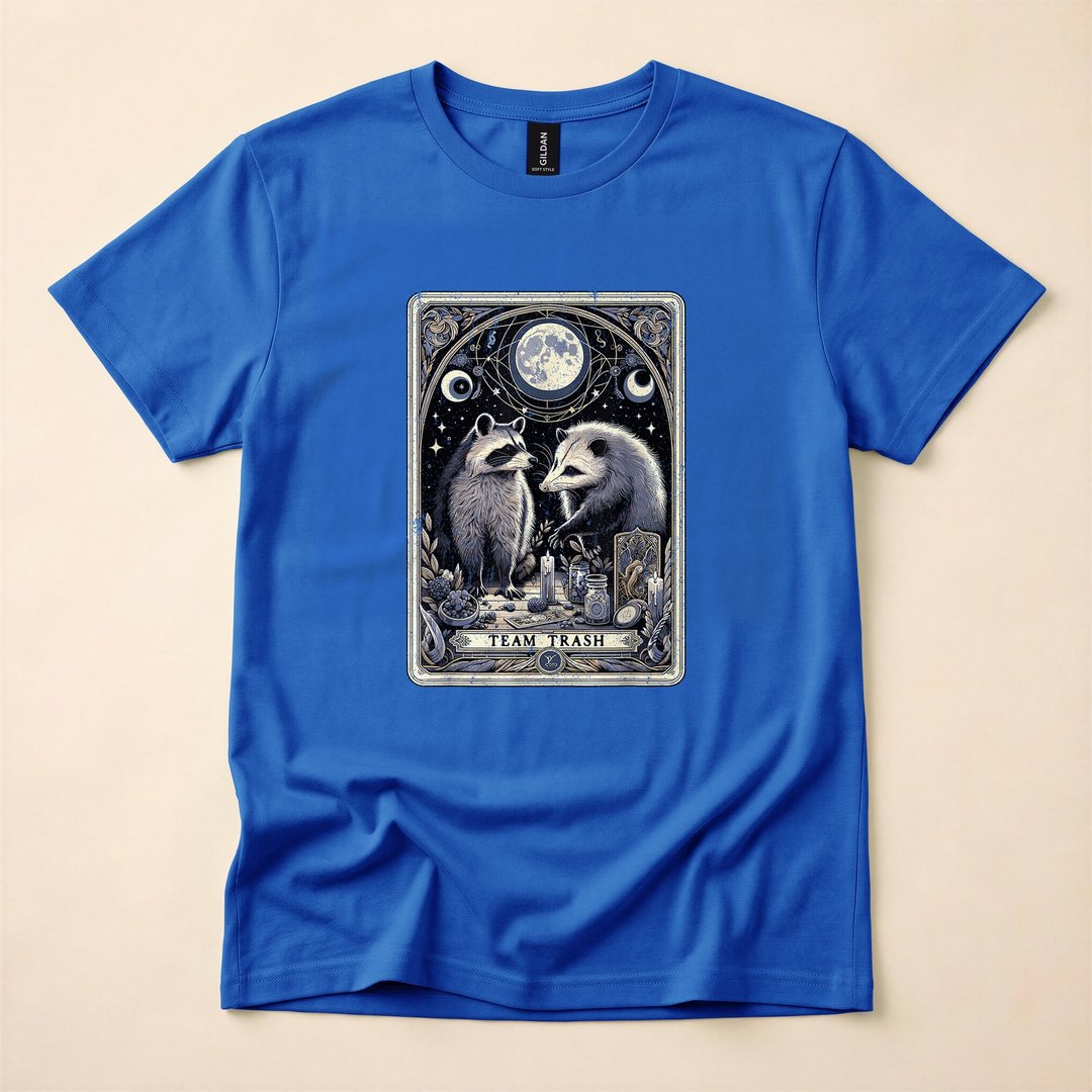 Team Trash Opossum Tarot Card Witchy Halloween T-Shirt - photo 3