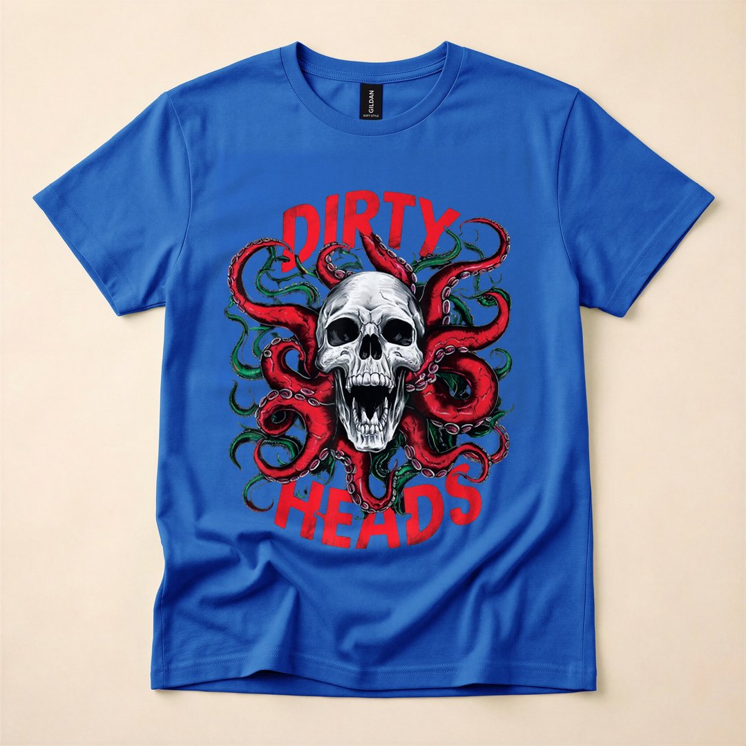 Vintage Skull Octopus Head Halloween Goth Grunge T-Shirt - photo 3