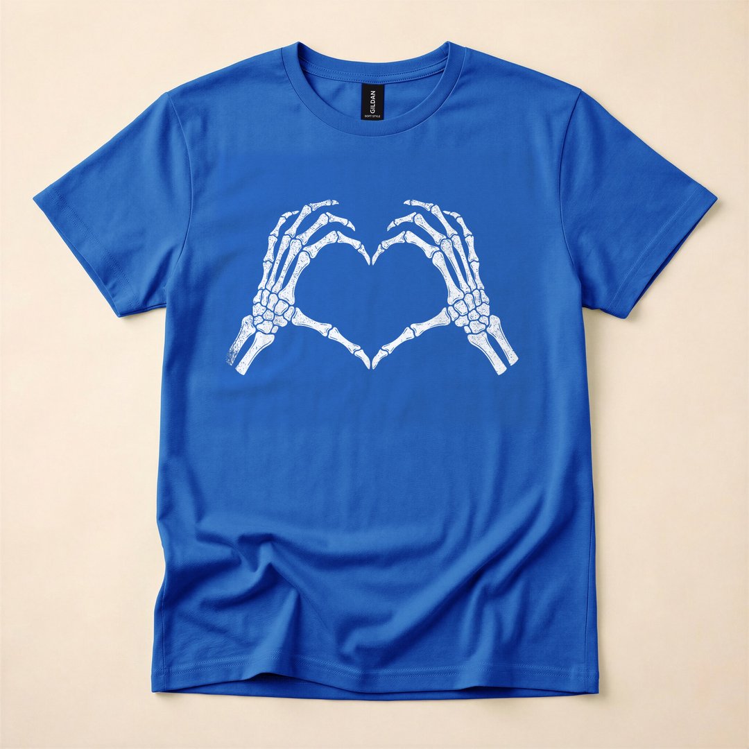 Skeleton Hands Forming a Heart Spooky Season T-Shirt - photo 3