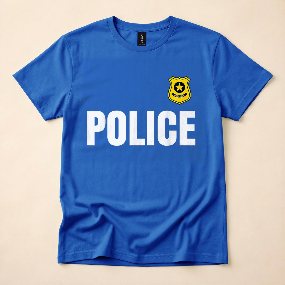 Cute Blue Police Officer Halloween Costume T-Shirt - photo 3