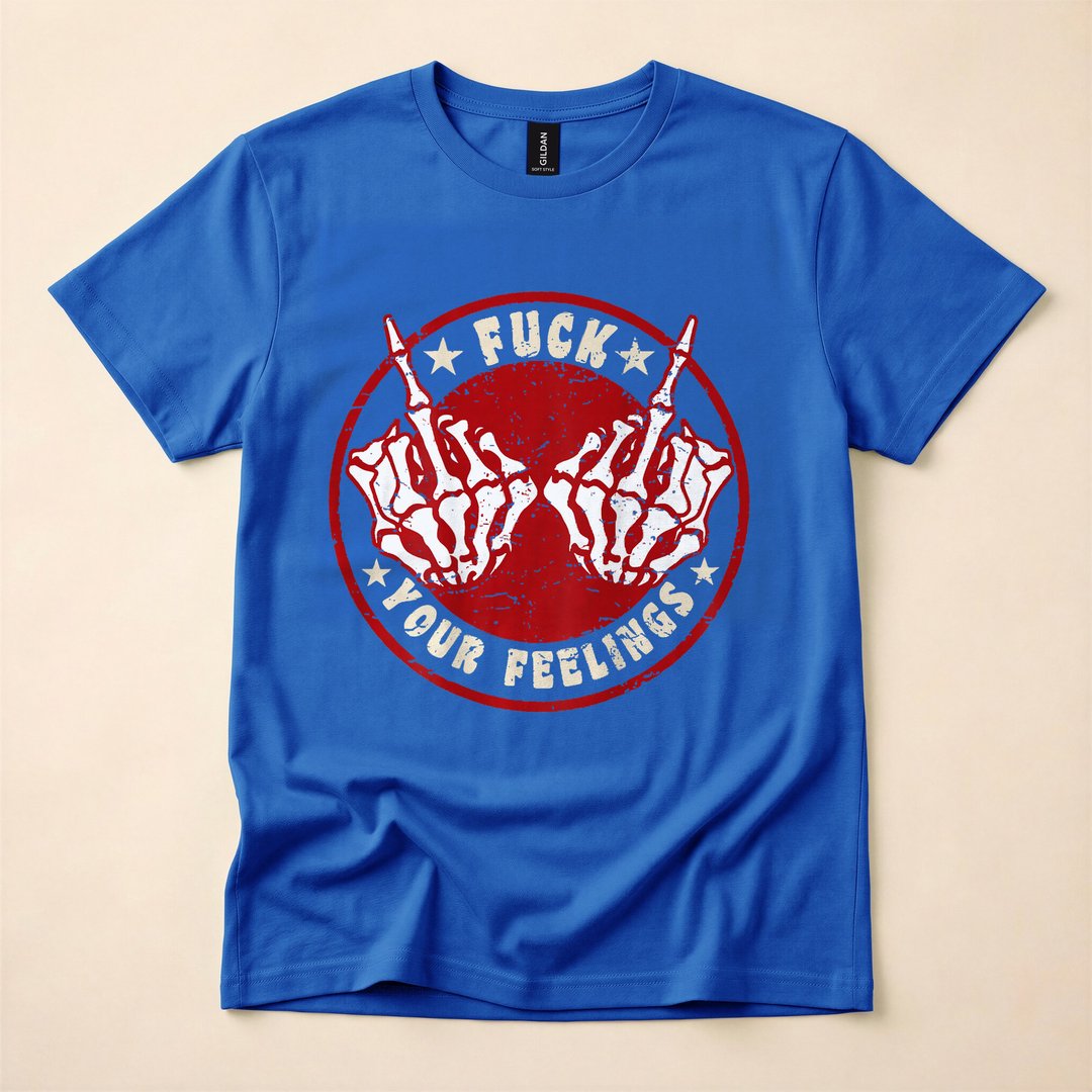 Skeleton Hand Funny Bold Statement Back Print T-Shirt - photo 3