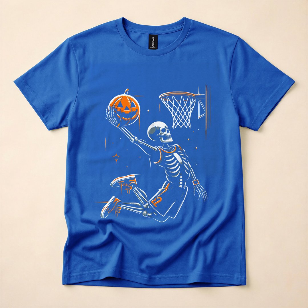 Skeleton Basketball Player Scary Halloween T-Shirt - photo 3