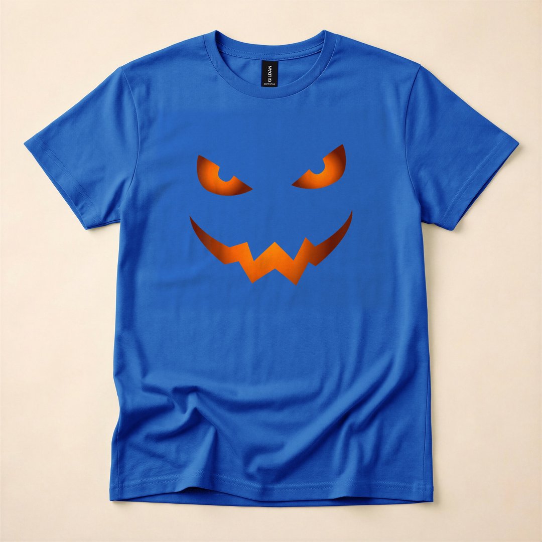 Scary Jack-O-Lantern Pumpkin Face Halloween T-Shirt - photo 3