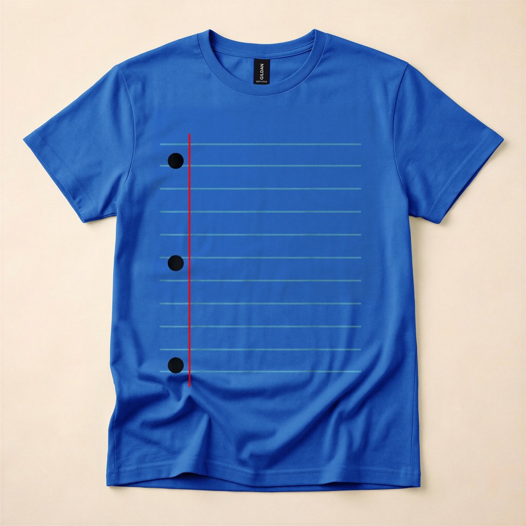 Lined Notebook Paper Group Halloween Costume T-Shirt - photo 4