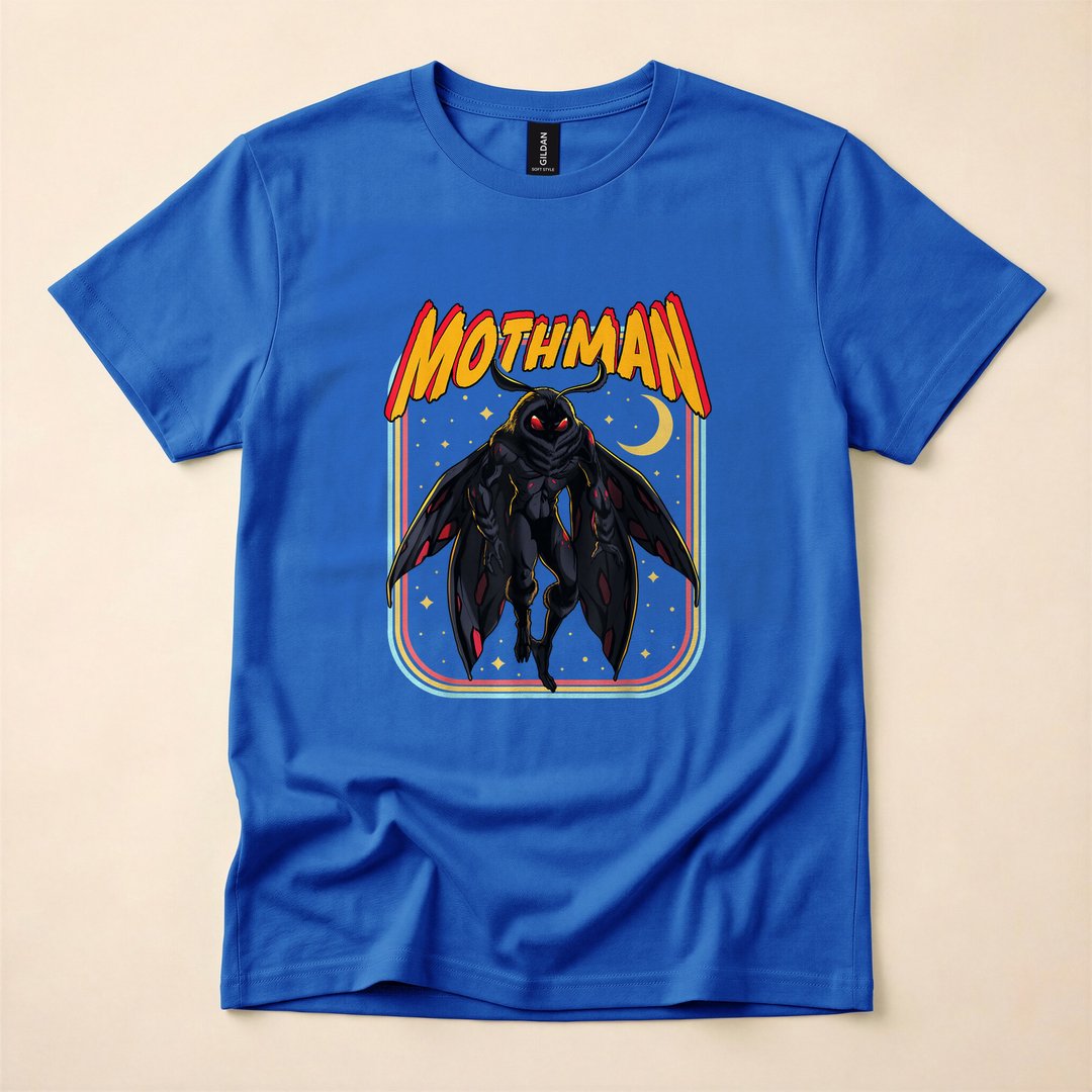 Mothman Retro Comic Cryptid Lore Spooky T-Shirt - photo 3
