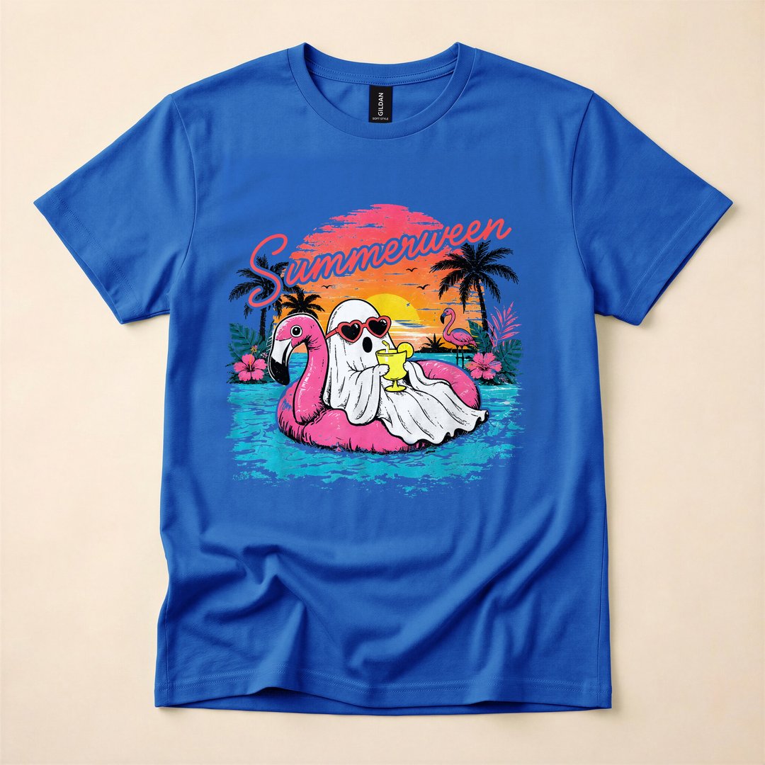 Summerween Funny Ghost Summer Vacation T-Shirt - photo 3