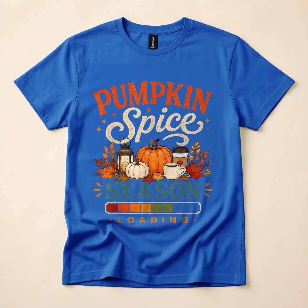 Pumpkin Spice Season Loading Funny Fall T-Shirt - photo 3
