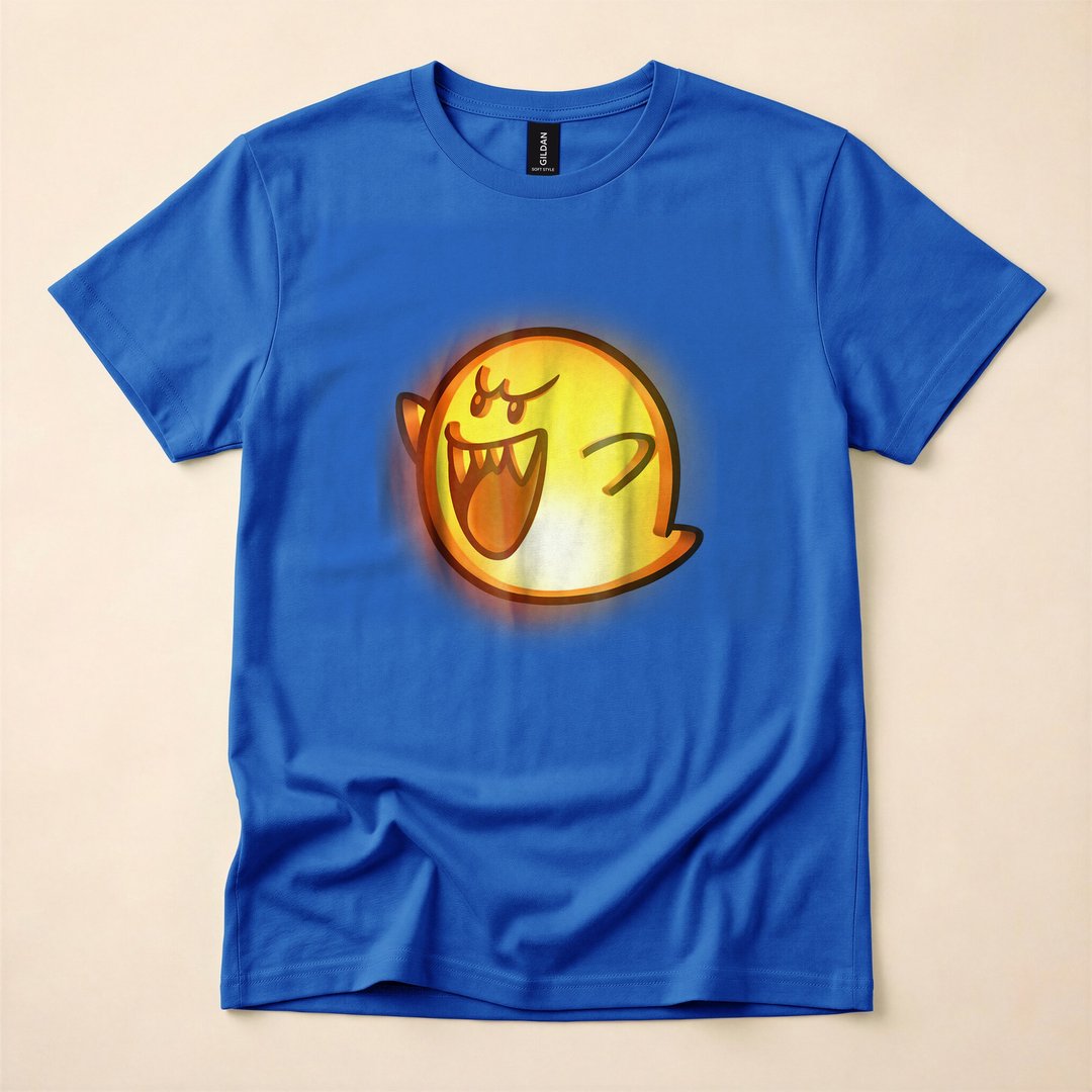 Super Mario Boo Ghost Halloween Pumpkin T-Shirt - photo 3