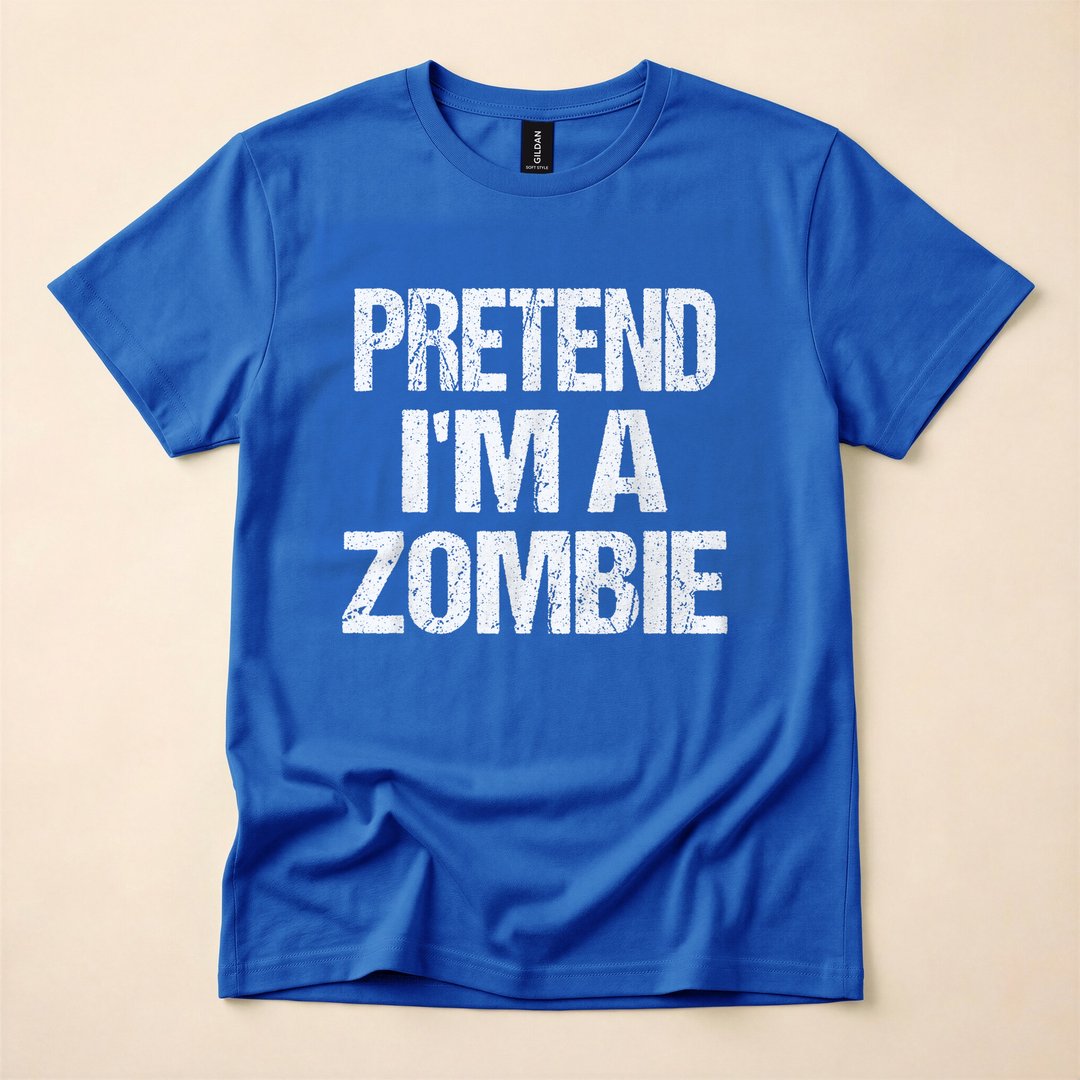 Pretend I'm a Zombie Funny Halloween Costume T-Shirt - photo 3