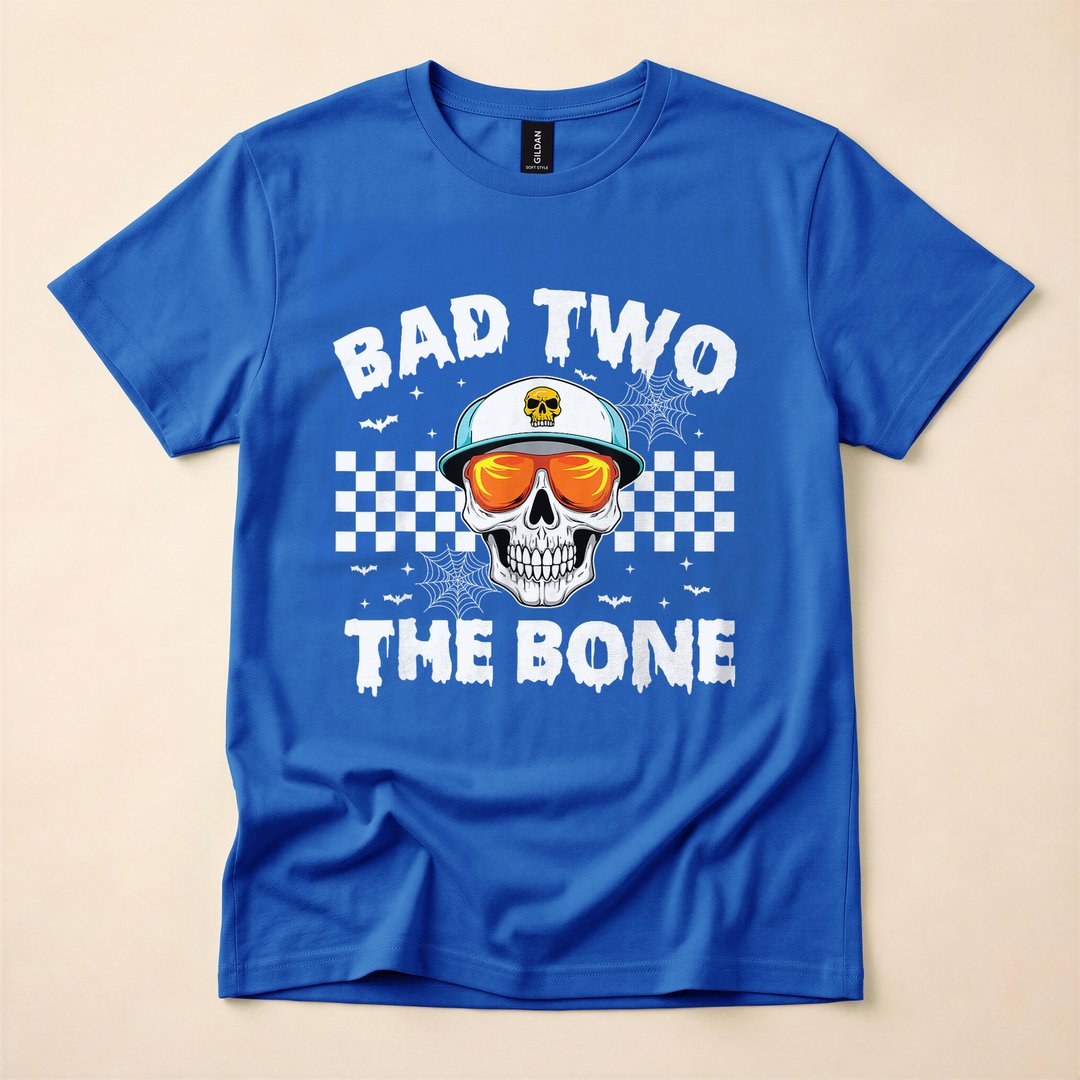 Bad to the Bone Skeleton Second Birthday Halloween T-Shirt - photo 3