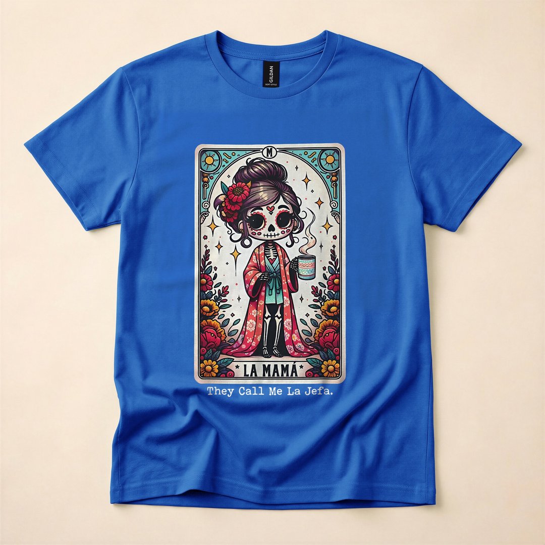 La Jefa Sugar Skull Skeleton Dia de los Muertos T-Shirt - photo 3