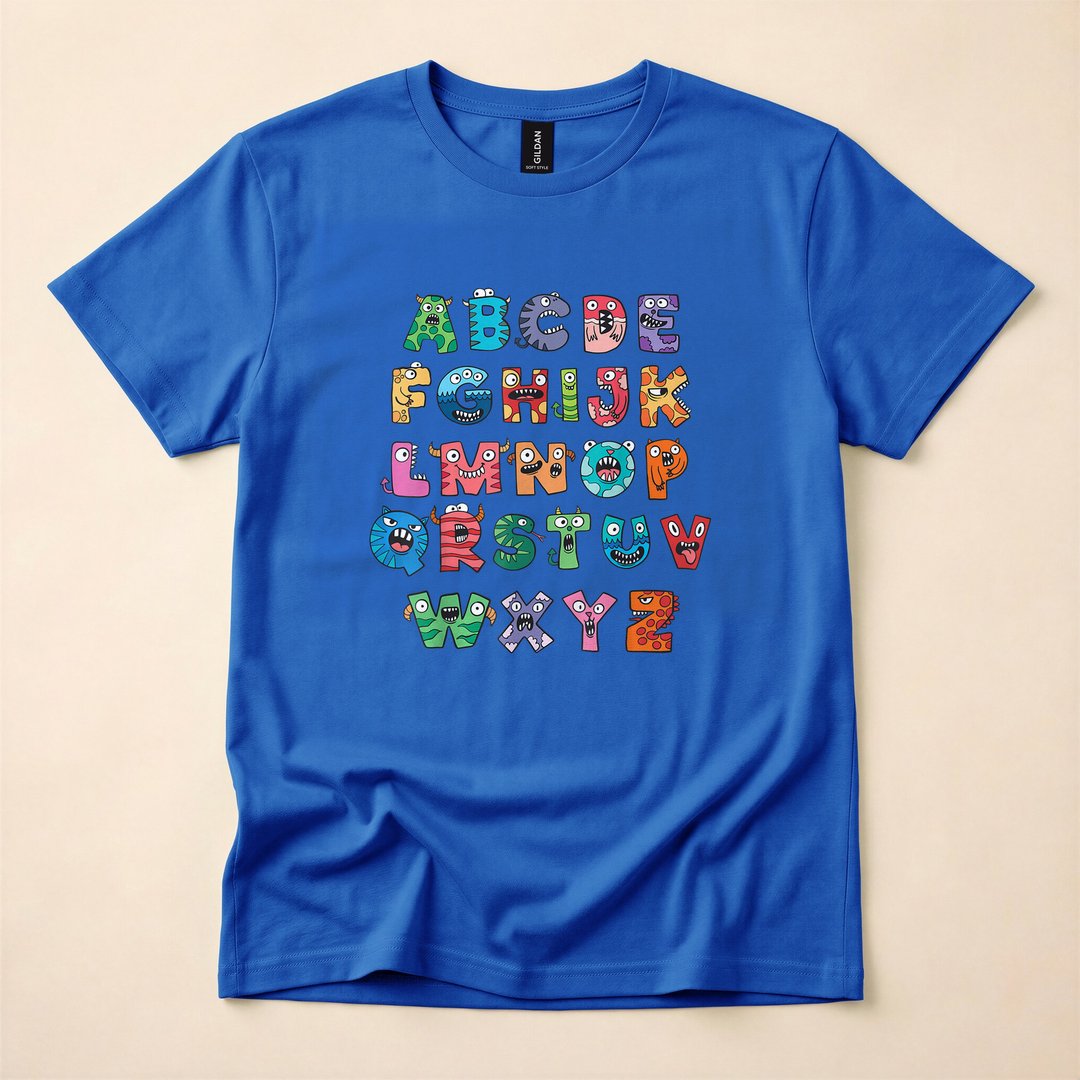 Cute Monster Alphabet Halloween Teacher T-Shirt - photo 3