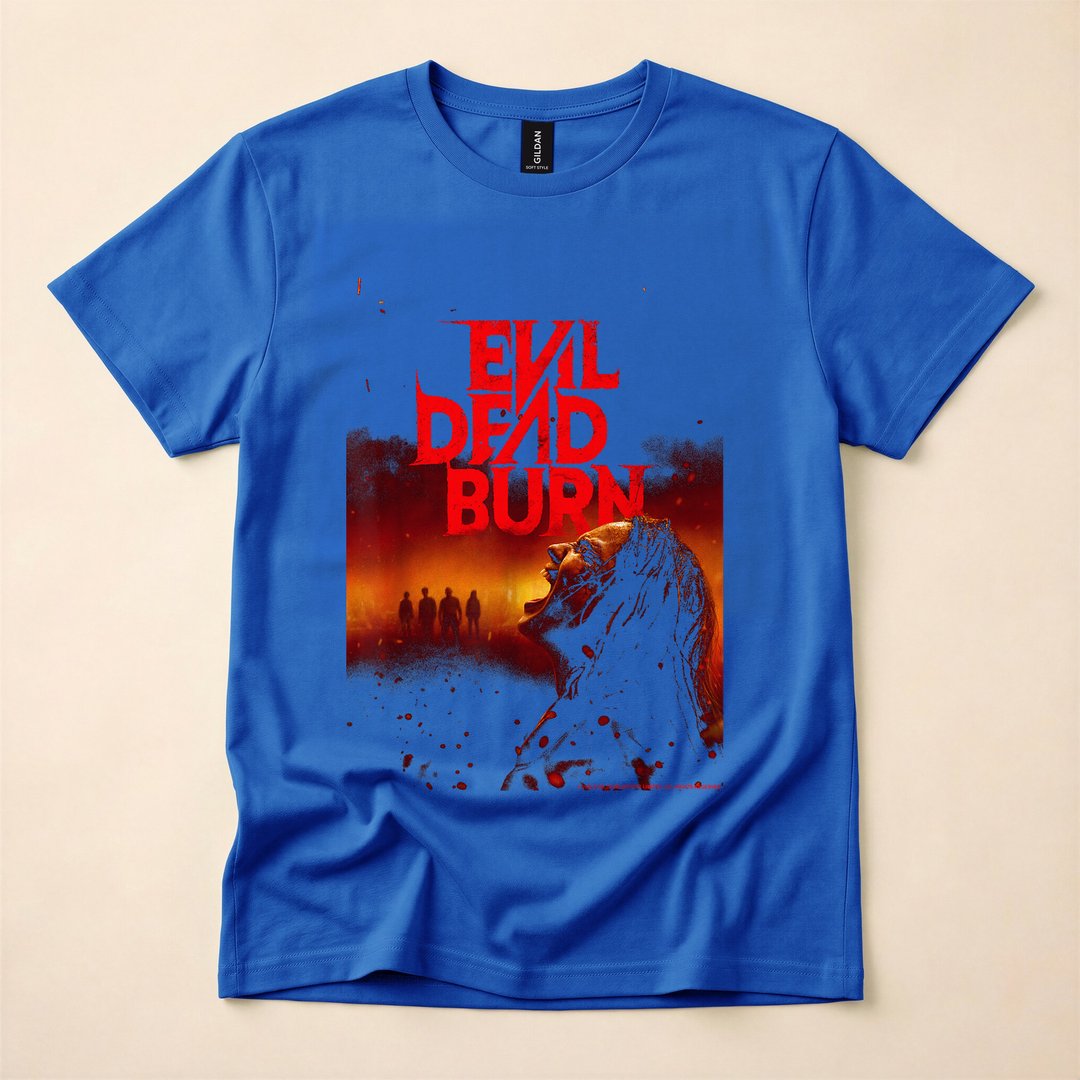 Evil Dead Burn Horror Movie Poster Halloween T-Shirt - photo 3