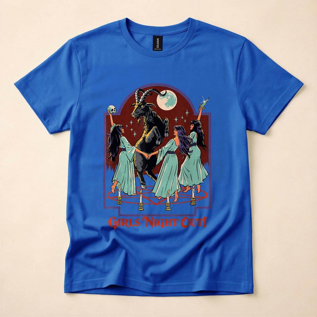Girls Night Out Witches Retro Vintage Halloween T-Shirt - photo 3