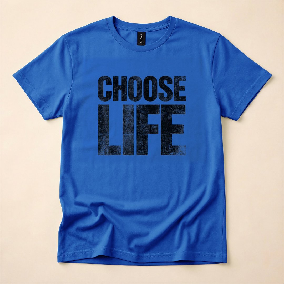 Retro 80s Choose Life Distressed Halloween Costume T-Shirt - photo 4