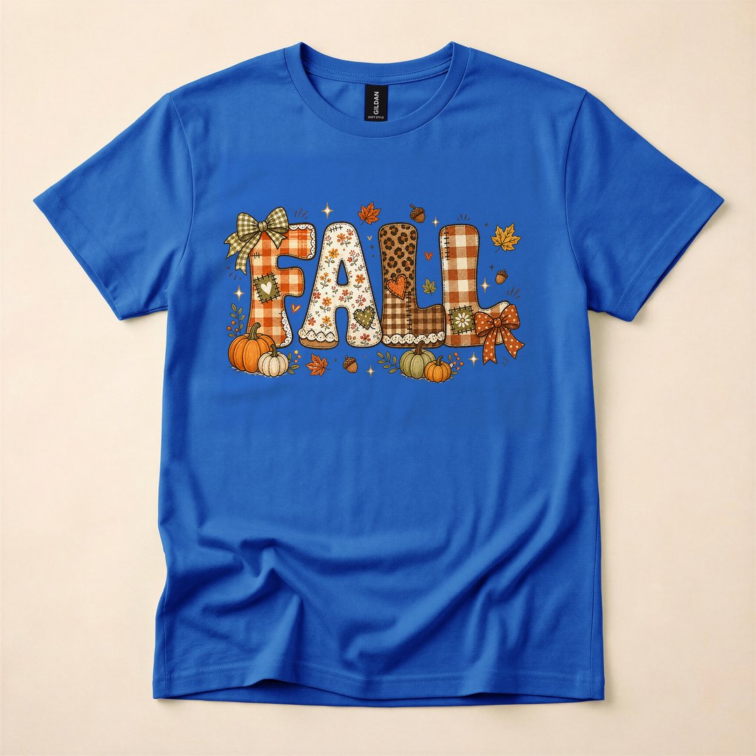 Leopard Patchwork Pumpkin Bow Fall Autumn T-Shirt - photo 3