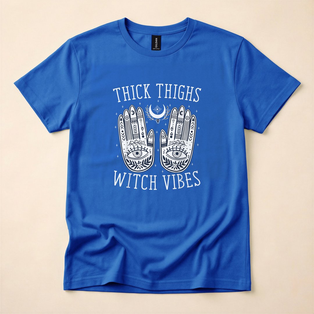 Thick Thighs Witch Vibes Halloween Witchy T-Shirt - photo 3