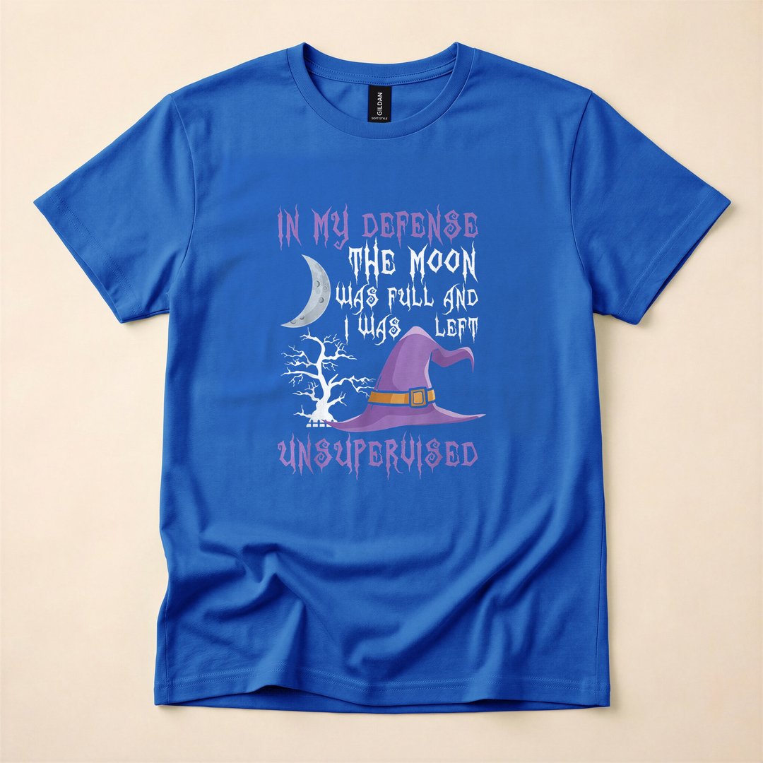 In My Defense the Moon Was Full Halloween Witch T-Shirt - photo 3