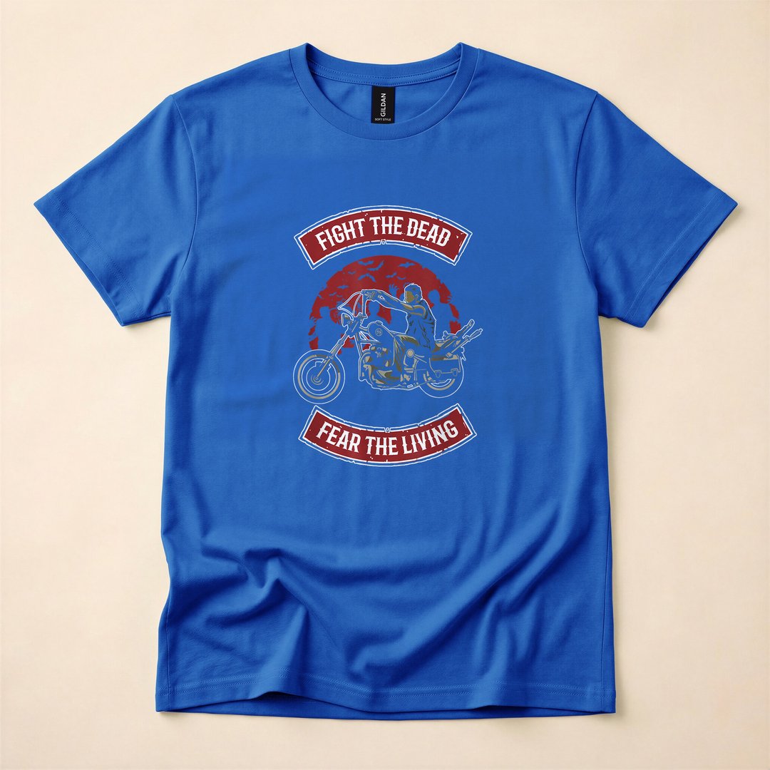 Fight the Dead Fear the Living Scary Zombie T-Shirt - photo 3