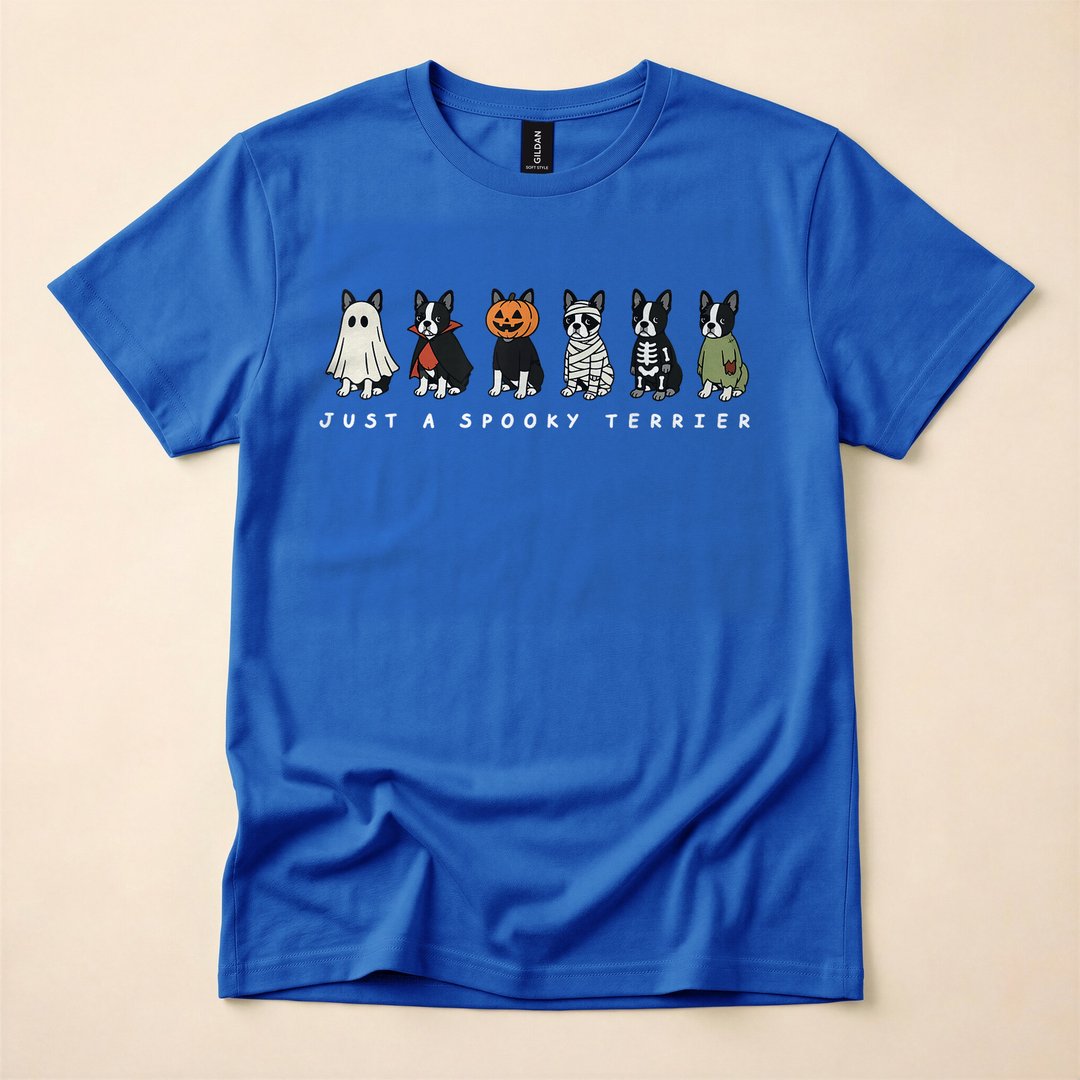 Spooky Boston Terrier Ghost Funny Halloween T-Shirt - photo 3