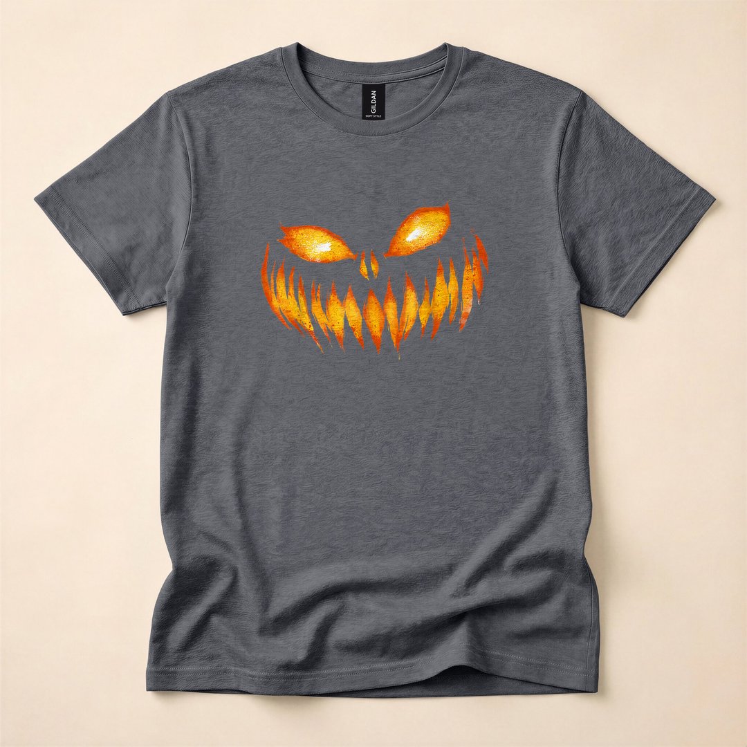 Scary Jack-o'-Lantern Carved Pumpkin Face T-Shirt - photo 4