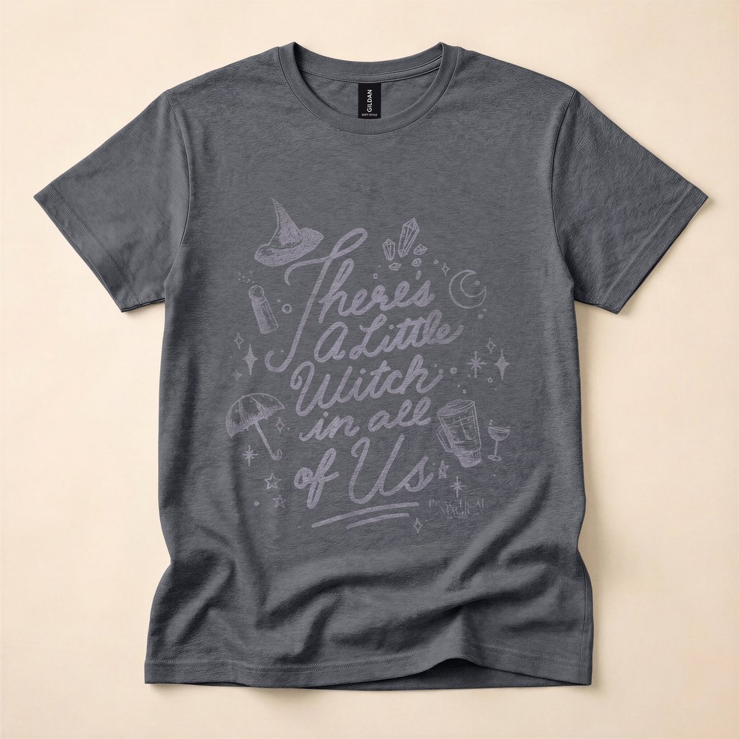 A Little Witch in All of Us Spooky Quote T-Shirt - photo 4