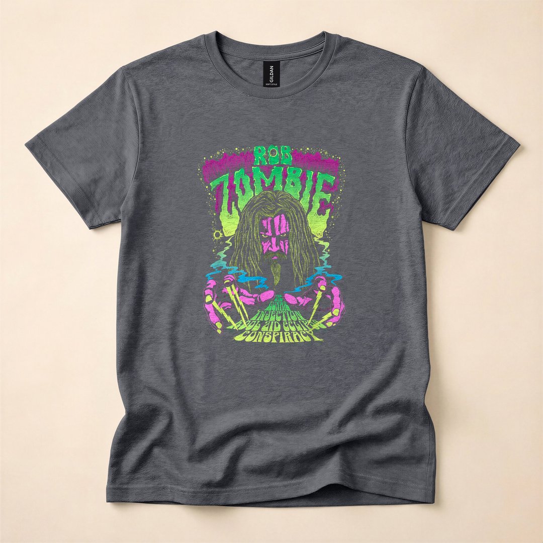 Rob Zombie Lunar Neon Horror Rock T-Shirt - photo 4