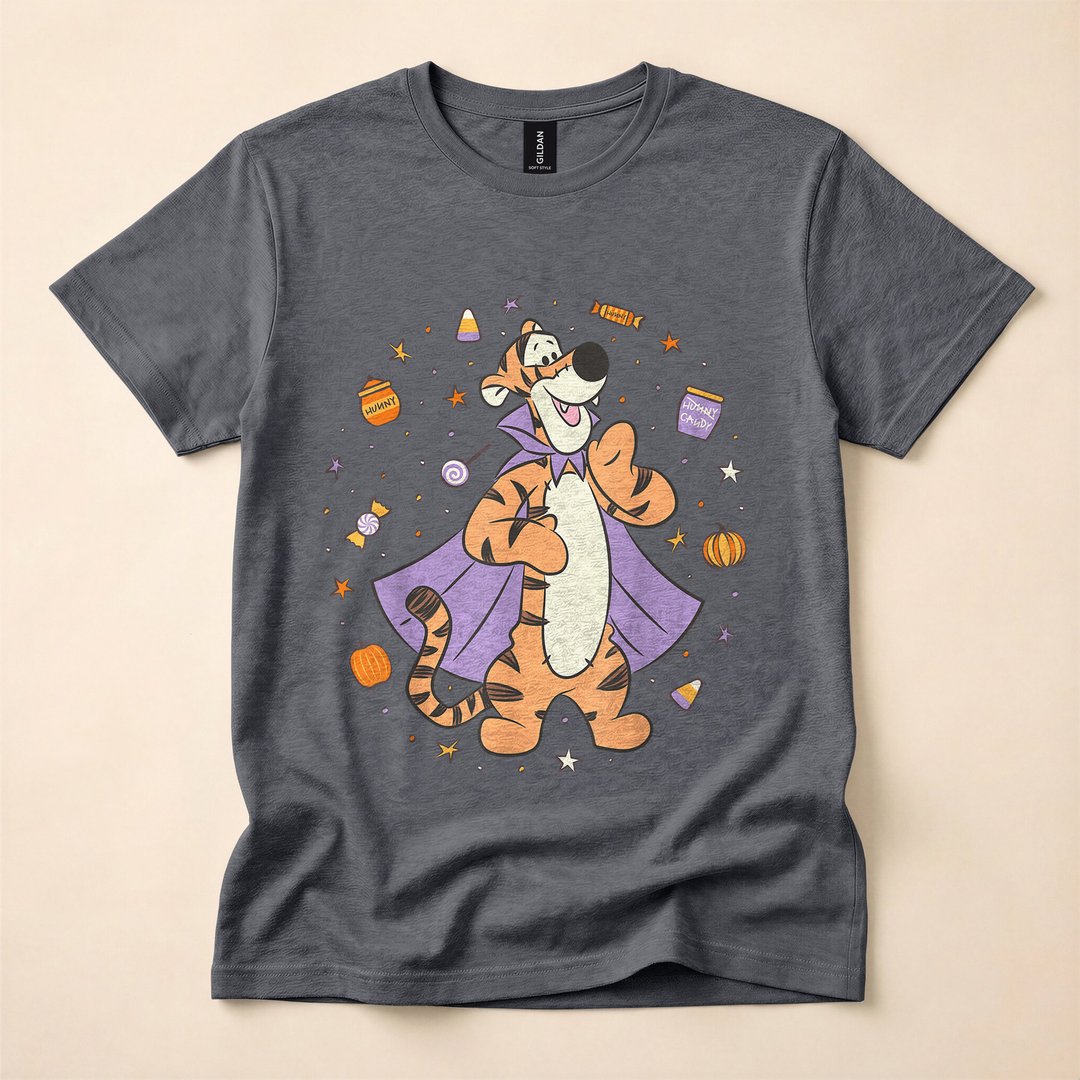 Winnie the Pooh & Tigger Trick-or-Treat Candy Halloween T-Shirt - photo 4