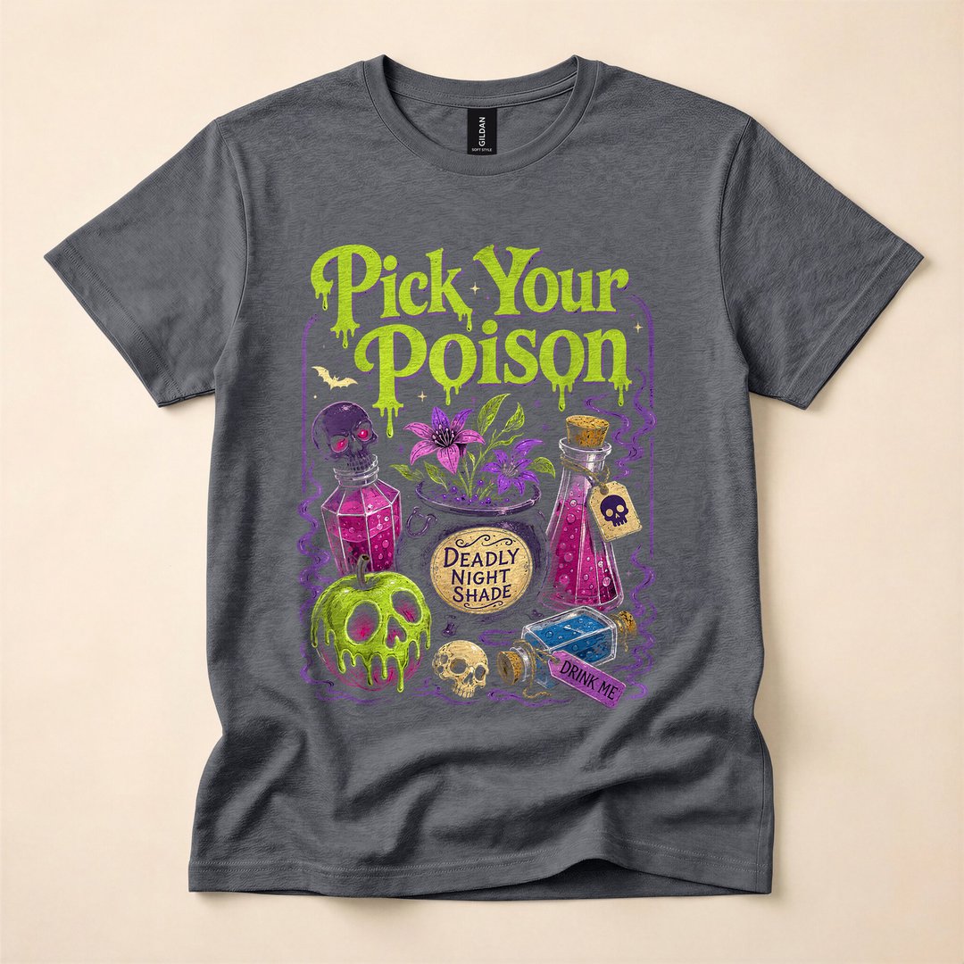 Pick Your Poison Vintage Wizard Halloween T-Shirt - photo 4