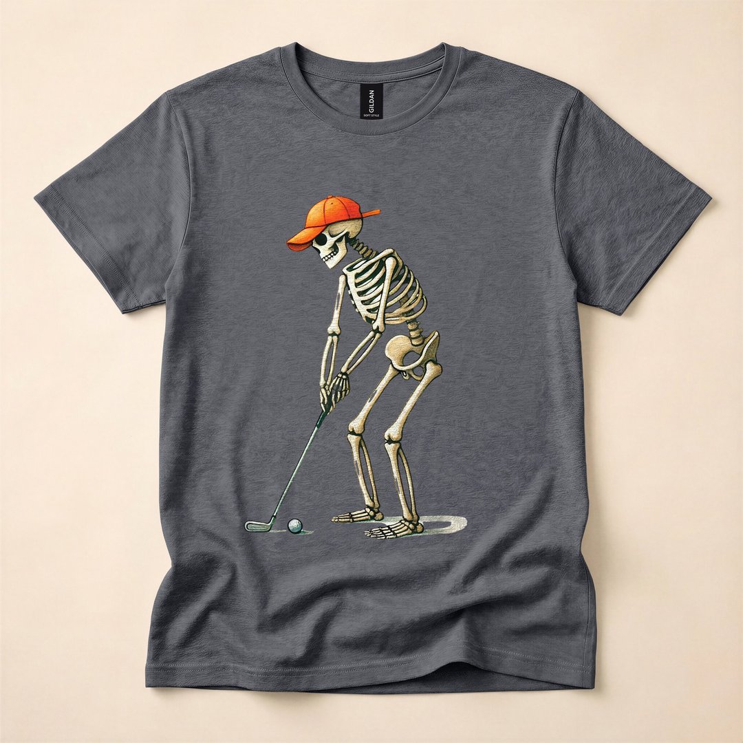Funny Skeleton Golfer Halloween Golf T-Shirt - photo 4