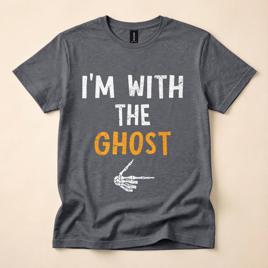 I'm With the Ghost Matching Couple Halloween Costume T-Shirt - photo 4