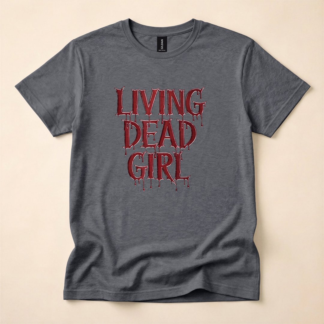 Dripping Blood Living Dead Girl Zombie Halloween T-Shirt - photo 4