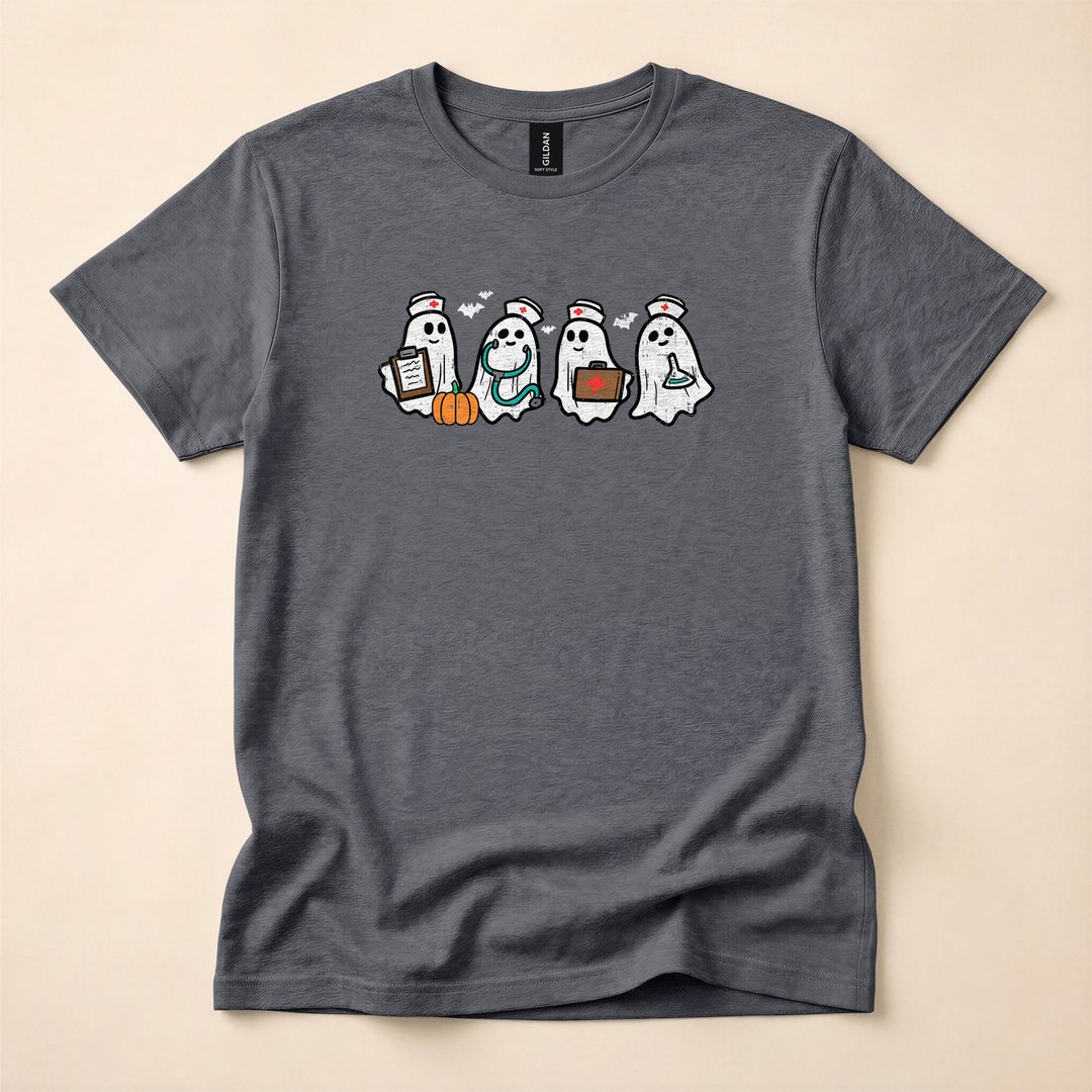 Ghost Nurses Halloween Crew Funny Costume T-Shirt - photo 4