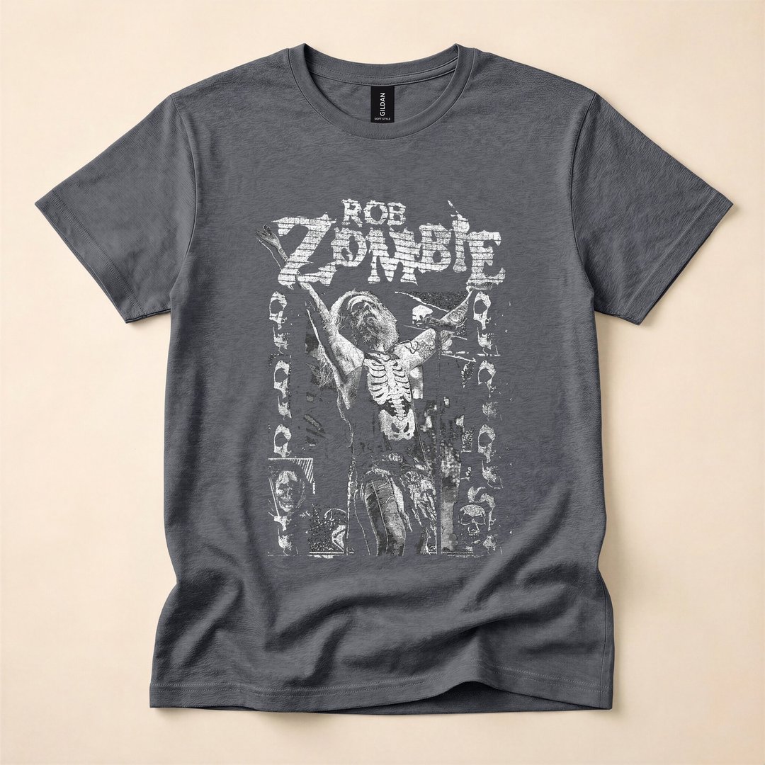 Rob Zombie Skulls Horror Rock Halloween T-Shirt - photo 4