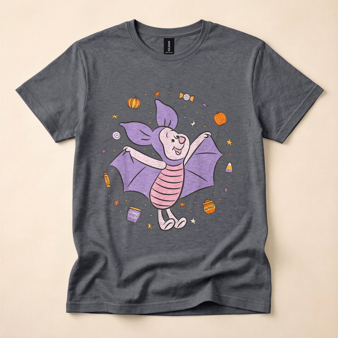 Winnie the Pooh Piglet Trick-or-Treat Candy Halloween T-Shirt - photo 4