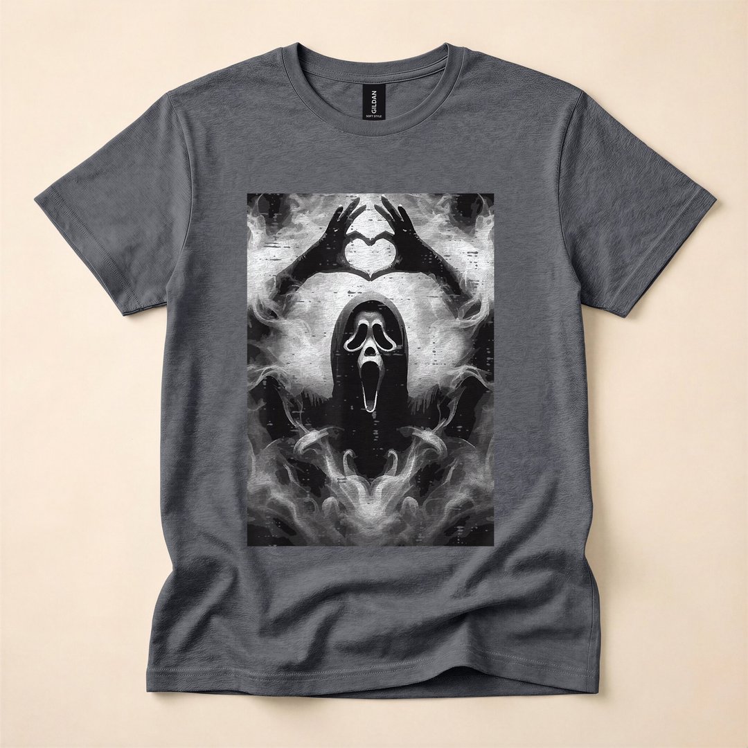 Ghost Hand Heart Spooky Halloween Costume T-Shirt - photo 4