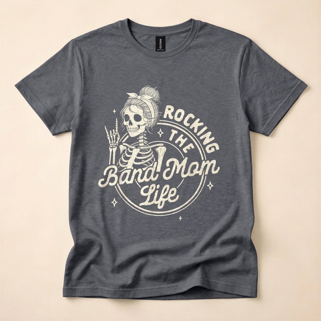 Band Mom Skeleton Rocking Mom Life Halloween T-Shirt - photo 4
