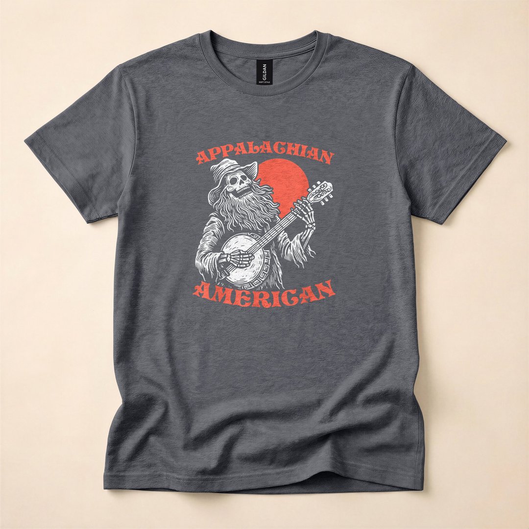 Appalachian Skeleton Banjo Player Bluegrass T-Shirt - photo 5