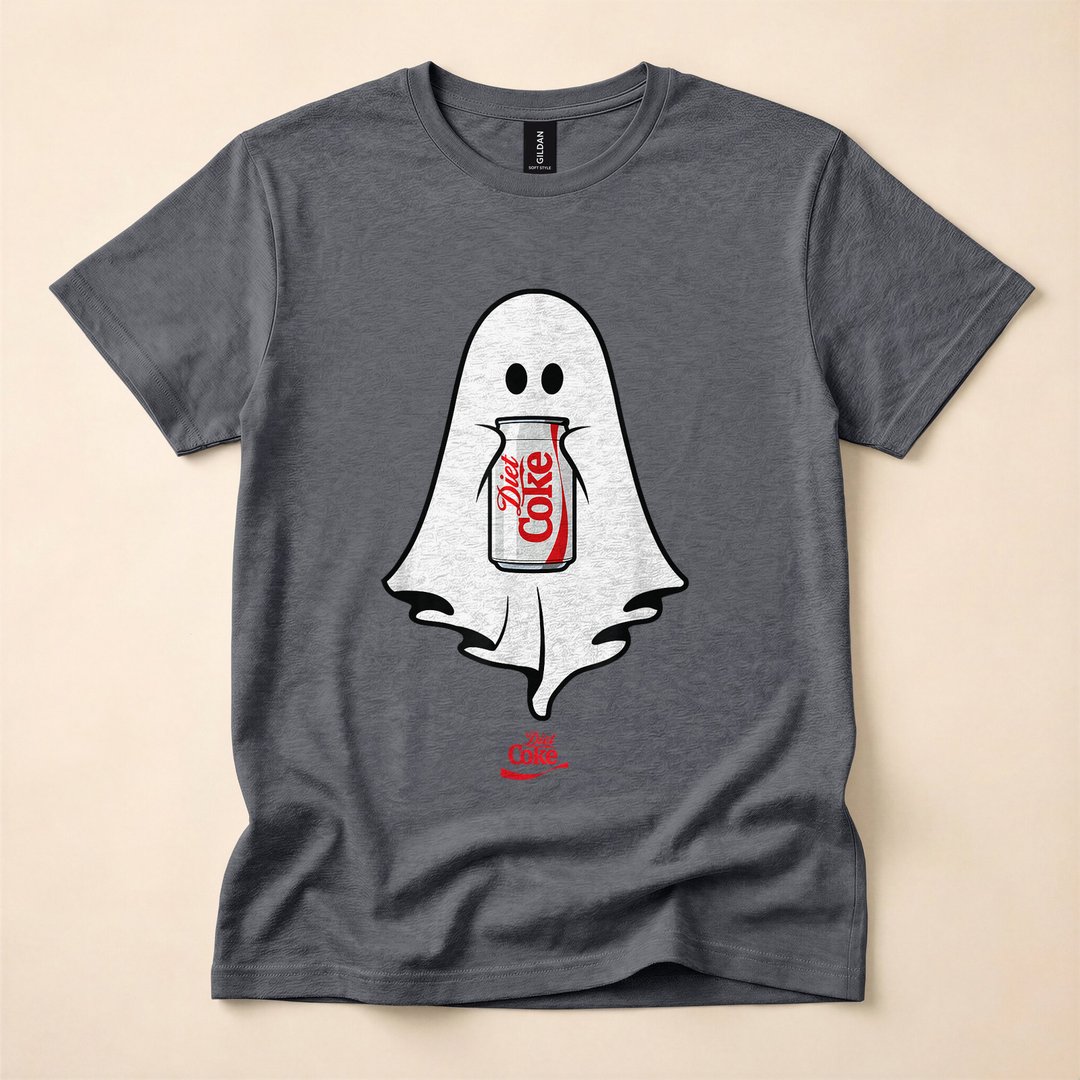 Diet Coke Ghost Holding a Can Halloween T-Shirt - photo 4