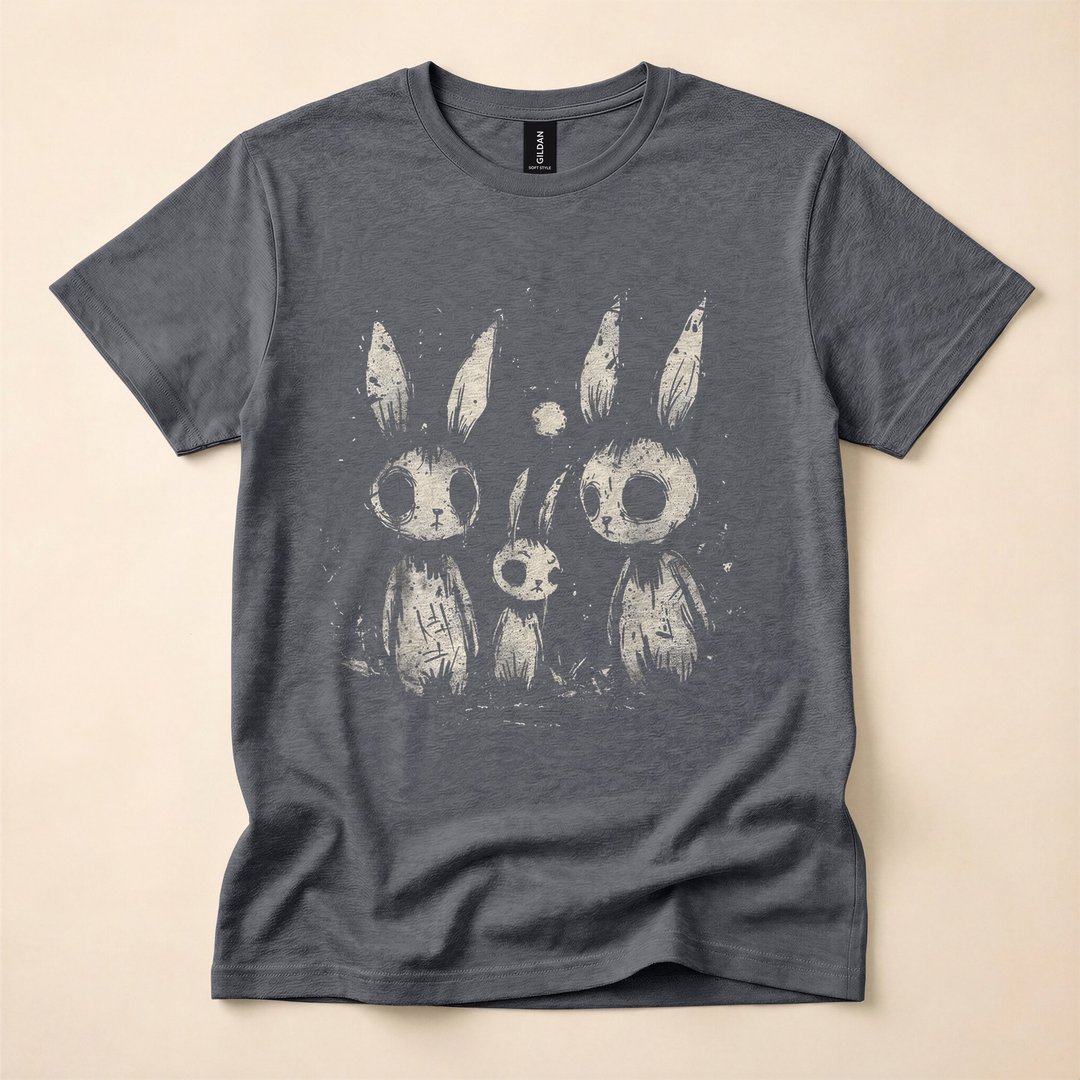 Creepy Cute Bunny Horror Goth Grunge T-Shirt - photo 4
