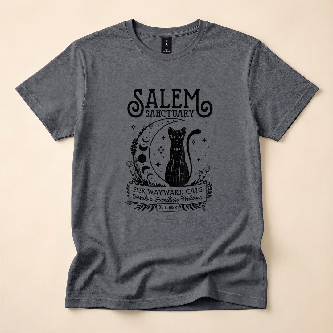 Salem Home for Wayward Black Cats 1692 Witch T-Shirt - photo 5