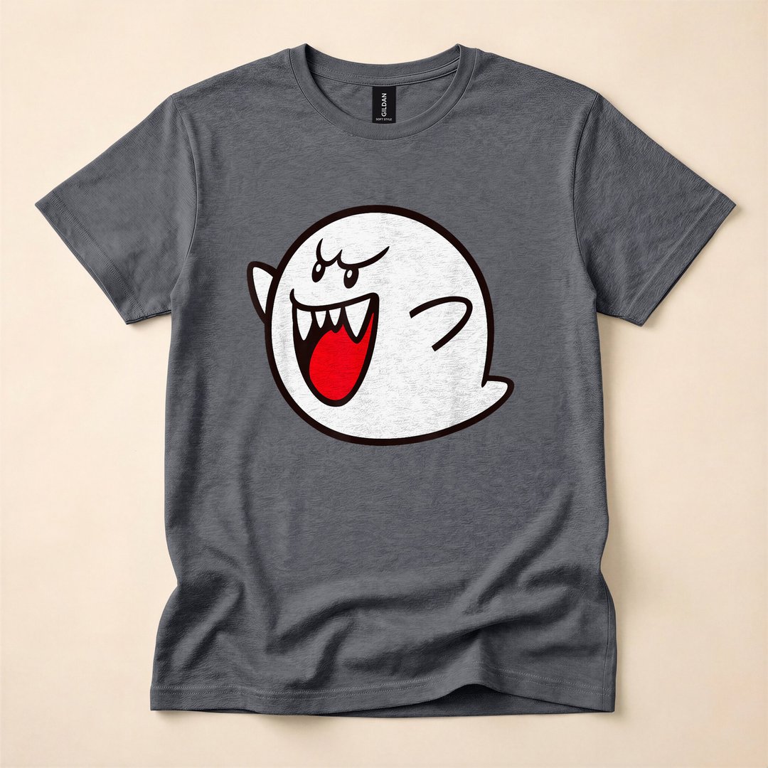 Super Mario Boo Spooky Ghost Halloween T-Shirt - photo 4