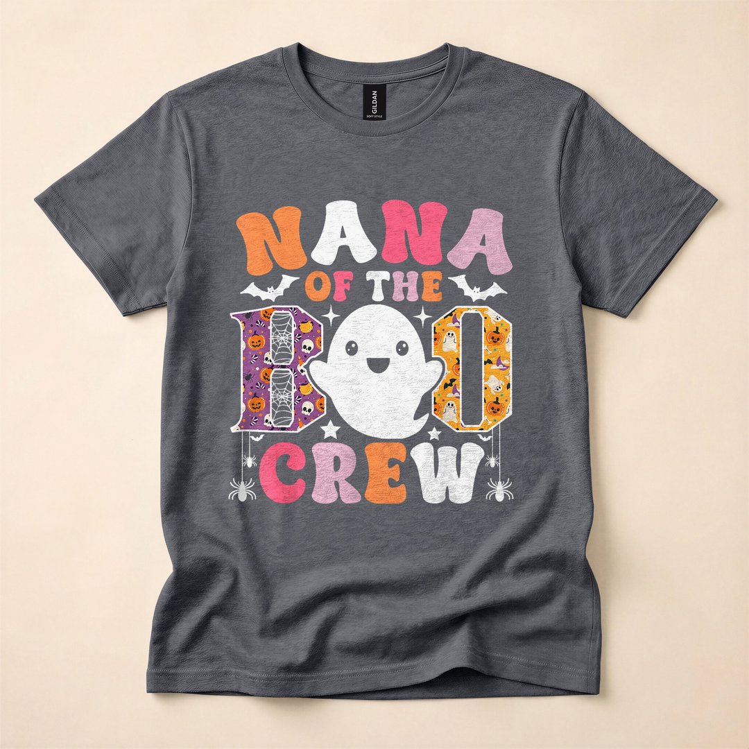 Nana Of The Boo Crew Funny Ghost Halloween T-Shirt - photo 4