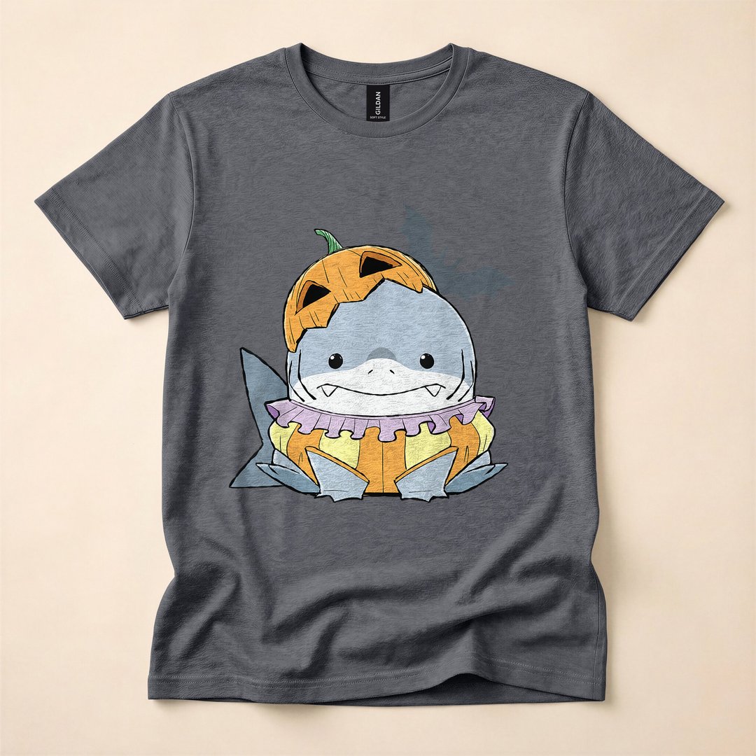 Jeff the Land Shark Pumpkin Costume Halloween T-Shirt - photo 4